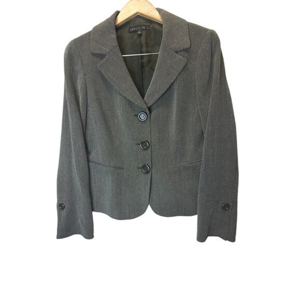 Lafayette‎ 148 New York Women 6 Virgin Wool Blazer Olive Green Textured Jacket